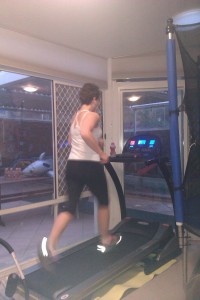 Fran on the treadmill